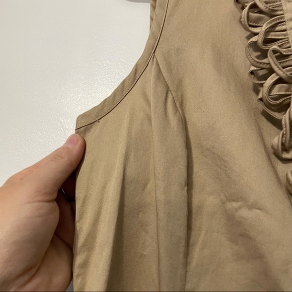 Talbots Sleeveless Belted Khaki‎ Cotton Dress 6P - Picture 2 of 6